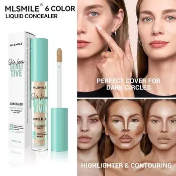 MLSMILE, 6 цветов, увлажняющий консилер, стойкие следы от прыщей, темные круги жидкой основы, жидкий восстанавливающий крем-консилер для дна 01
