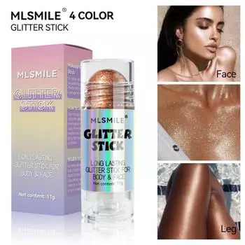 MLSMILE Diamond Sequins High-light Cream Pearl Light Fine Flashs Натуральный трехмерный ремонт, осветляет все тело High Light Rod