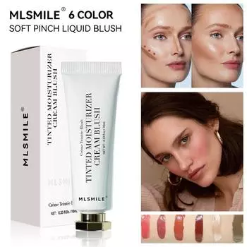 MLSMILE Liquid Blush, светлый цвет, цвет, мелирование, увлажняющий матовый крем-румяна Rouge Water