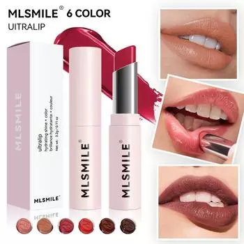 MLSMILE Pink Tube Lipstick, долговечная увлажняющая помада, белая и легко окрашиваемая, шестицветная помада для губ 01