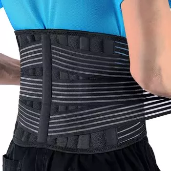 MLYSERA пояс для поддержки талии Сертифицированный пояс с сильной поддержкой, фиксированная талия, не подходит для кормления грудью Для размера S Окружность 56 см [ортопед чёрный