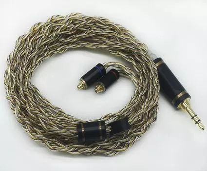 MMCX gold silver plating and graphene wire MMCX earphone upgrade cable earphone replacement cable [JSHiFi-Jupiter] 3.5mm re-cable 4-core plating,