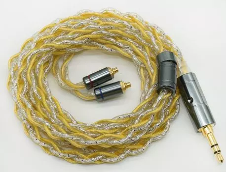 MMCX позолоченный посеребренный серебряный фольгированный кабель MMCX Recable 4-жильный кабель для обновления наушников сменный кабель [BIGMANGO-Undine] 3,5 мм + + 3,5 мм