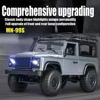 MN 99s 2.4G 1/12 4WD RTR Crawler RC Автомобиль Внедорожник Багги для модели автомобиля Land Rover Single battery серый