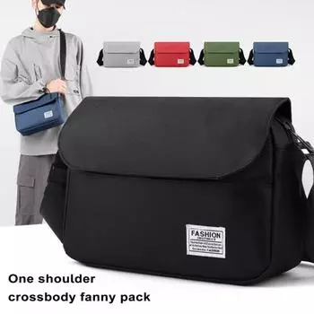 Много карманов, большая емкость, регулируемый широкий ремень, застежка-молния, сплошной цвет, износостойкий уличный телефон чёрный