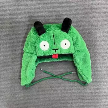 Многоэлементная осенне-зимняя теплая мультяшная защита для ушей и холодная шапка для мужчин и женщин OneSize зелёный