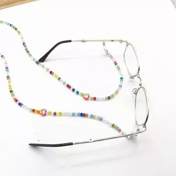 Многоцелевая цепочка Summer Xu Lu: Модное ожерелье-антипотеряшка для солнцезащитных очков, очков, шляп - с разноцветными хрустальными бусинами Approx. 75CM