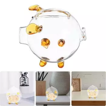 Многоцелевая копилка-копилка ручной работы, контейнер для золотых бобов, симпатичная стеклянная банка для денег, настольная Pink-Style 1