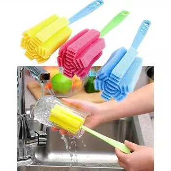 Многоцелевая кухонная губка-щетка для чистки бокалов, бутылок, кофейных и чайных чашек 1 pc