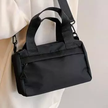 Многоцелевая маленькая сумка из ткани для девочек, через плечо, портативная, повседневная, из нейлона, для студентов, с несколькими молниями красный