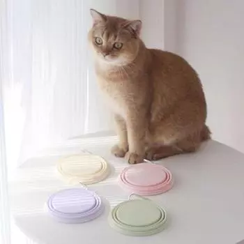 Многоцелевая миска для собак объемом 350 мл, складная, большой емкости, кормушка, миска, силиконовая, переносная, для домашних животных, для улицы фиолетовый