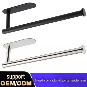 Многоцелевая настенная кухонная стойка из нержавеющей стали для хранения бумажных полотенец и пластиковой пленки серебряный