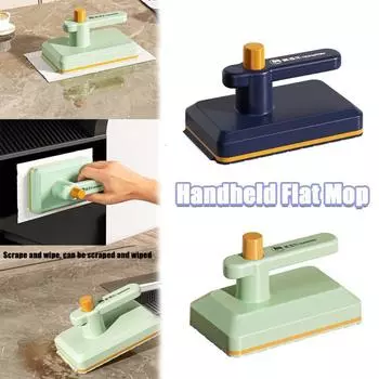 Многоцелевая ручная мини-швабра одноразовая швабра с 2 тканевыми плоскими швабрами метла полотенце для лица швабра синий