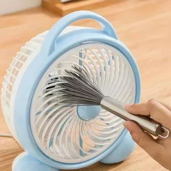 Многоцелевая щетка для чистки с длинной ручкой, нержавеющая сталь, не требует электропитания, для гостиной, спальни, ванной комнаты, кухни, мебели серебряный