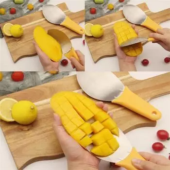 Многоцелевая слайсер-ложка, режущий инструмент для нарезки манго оранжевый