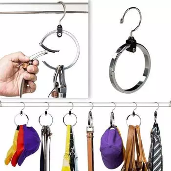 Многоцелевая вешалка для одежды, прочная, с большой грузоподъемностью, вращающаяся на 360 градусов, антикоррозийная, держатель для ремня, шарфа, шляпы, галстука, органайзер для шкафа 1pc