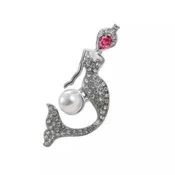 Многоцелевая забавная брошь «Русалки» со стразами, элегантный дизайн, портативный модный аксессуар для исполнителей, для повседневной одежды C
