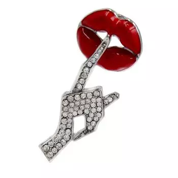 Многоцелевая Забавная Изысканная Брошь-костюм для губ Элегантные Дизайны Портативный Модный Аксессуар для Исполнителей Повседневный Наряд серебряный