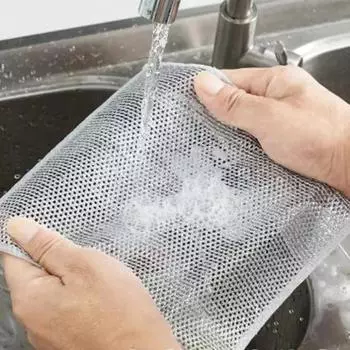 Многоцелевое средство для мытья посуды Средства для сухой и влажной уборки Стальная проволочная тряпка для мытья посуды Полезные вещи для кухонных гаджетов Салфетка для ежедневной уборки 3pcs