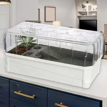 Многоцелевой аквариум для разведения красноухих черепах, в комплект не входит фильтр и освещение. белый