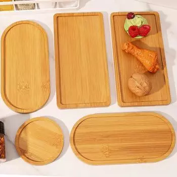 Многоцелевой бамбуковый поднос, деревянная водонепроницаемая прямоугольная круглая подставка для чашки, домашняя сочная цветочная ароматерапия, декоративная тарелка для кофе
