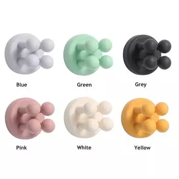 Многоцелевой бесследный силиконовый крючок, прочный клей, прочный зажим, водонепроницаемый крючок для кухни, ванной комнаты серый