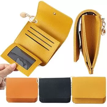 Многоцелевой держатель для кредитных карт из искусственной кожи, кошелек для монет, модный женский короткий кошелек
