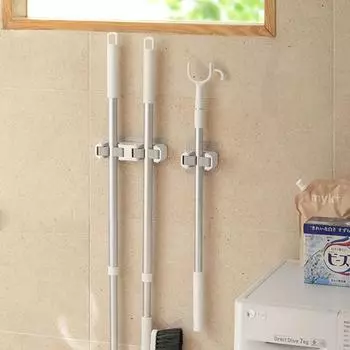 Многоцелевой держатель для швабры, бесследные крючки, настенный монтаж из АБС-пластика, новинка A