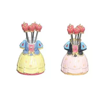 Многоцелевой десерт из нержавеющей стали Торт Фруктовый салат Вилка Десерт Вилка Корона Чайные вилки для торта Закуска Салат Кухня жёлтый