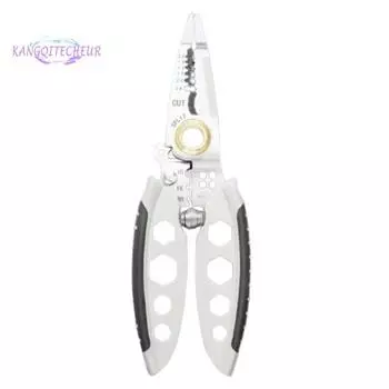 Многоцелевой инструмент для зачистки проводов, профессиональный инструмент для обжима высокой плотности, функция гаечного ключа, инструмент для зачистки, резки, обжима и разделения серебряный