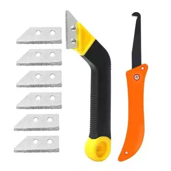 Многоцелевой инструмент для затирки оконных зазоров в полу. Эффективно удаляет остатки клея на стекле. Экономия времени. Прочный Надежный.