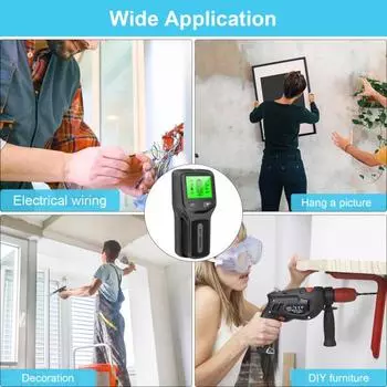 Многоцелевой искатель шпилек 5 в 1. Точное позиционирование. Эргономичный дизайн. Ручной настенный сканер. чёрный