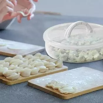 Многоцелевой контейнер со съемной крышкой, прозрачная прочная круглая коробка для хранения мяса, пиццы, пельменей и продуктов питания