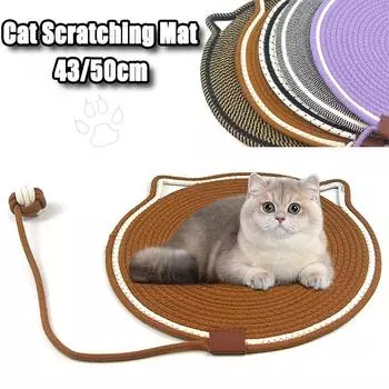 Многоцелевой коврик-когтеточка для кошек с игрушечным мячом, мягкая износостойкая кровать для кошек, коврик для собак, коврик для сна домашних животных на все времена года 43cm