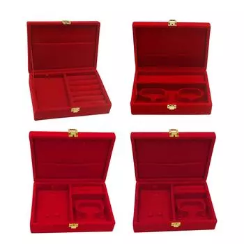Многоцелевой красный свадебный бархатный витринный шкаф для ювелирных изделий типа 1 1 красный