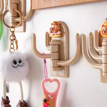Многоцелевой креативный мультяшный милый крючок с тремя крючками для студенческого общежития, не требующий прокалывания, липкий крючок для настенной двери, крючок для ключей