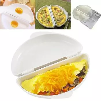 Многоцелевой лоток для омлета в микроволновой печи, нетоксичная коробка для приготовления яиц на пару, силиконовая яйцеварка, яйцеварка, кухонные принадлежности для приготовления яиц белый