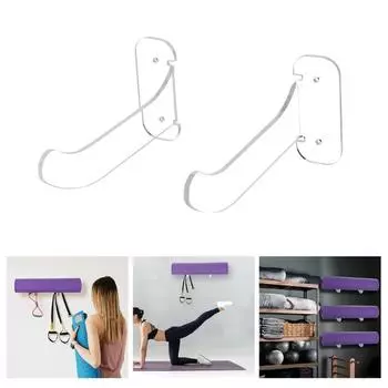 Многоцелевой настенный держатель для коврика для упражнений, стойка для хранения коврика для йоги, настенный держатель для коврика для упражнений, настенные крючки для пенопластовых валиков чёрный