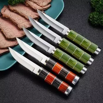 Многоцелевой нож для стейков, монгольский ручной нож для мяса, нож для обвалки из нержавеющей стали, нож для барбекю, жареный целиком ягненок с чехлом