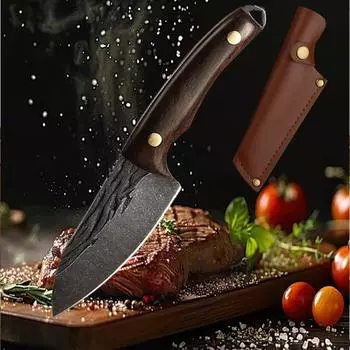 Многоцелевой нож с ножнами из нержавеющей стали для мяса, высокопрочный нож для фруктов, маленькие прямые ножи with cover