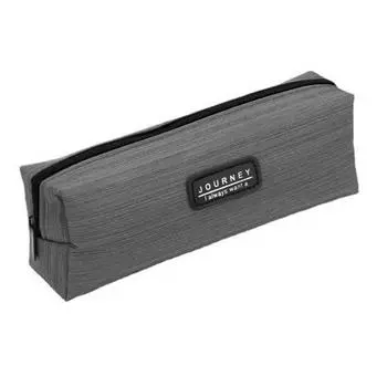 Многоцелевой прочный модный чистый цвет простой холст бизнес канцелярские принадлежности пенал серый