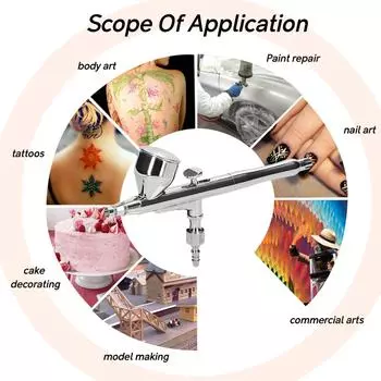 Многоцелевой профессиональный аэрограф 0,5 мм, объем вывода краски, регулируемый для изготовления моделей, DIY Art разноцветный