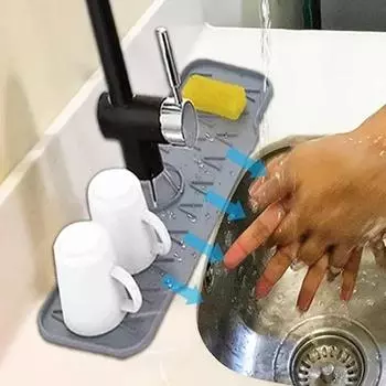 Многоцелевой, простая установка, удобный, сверхмягкий поддон для сбора капель, защита от брызг, защита столешницы, кран, уловитель брызг небесно-голубой