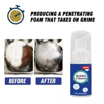 Многоцелевой пузырьковый очиститель 30 мл/100 мл, быстрый эффект, очистка свежего жира, пена для удаления ржавчины, бытовая жидкость для кухни 100ML