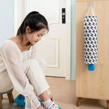 Многоцелевой яркий цвет, практичный большой вместительный геометрический принт, сумка для продуктов, диспенсер, украшение, мешок для мусора, органайзер розовый