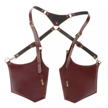 Многоцелевой ремень для подмышек, кошелек, карман, кошелек, регулируемый плечевой двойной чехол для хранения Dunkelrot