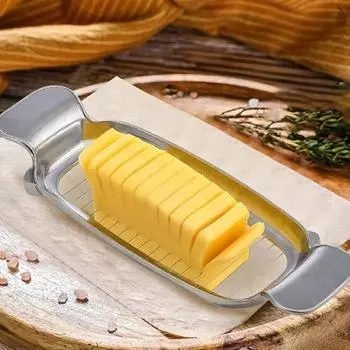 Многоцелевой резак для масла Ручной резак для продуктов Кухонная утварь Сырорезка Кухня серебряный
