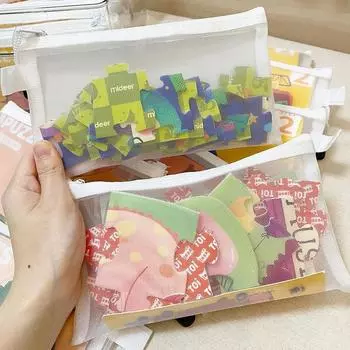 Многоцелевой сетчатый мешочек на молнии, сумка для хранения конструкторов-головоломок, детская маленькая сумка для игрушек, косметичка, органайзер для хранения 1PC