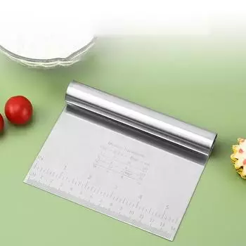 Многоцелевой скребок и измельчитель из нержавеющей стали, скребок для теста, резак для теста для пиццы, кухонные принадлежности, измерительные весы для торта