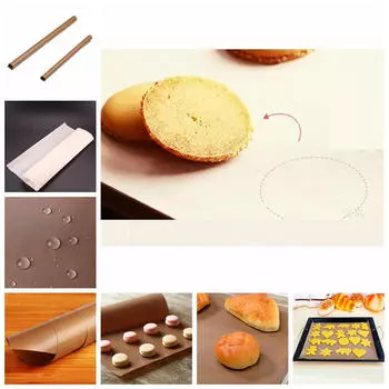 Многоцелевой высокотемпературный противень для выпечки из брезента Инструмент для выпечки из брезента 30*40cm кофейный